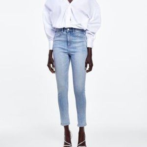 NWT ZARA Z1975 High Rise Light Blue Skinny Jeans